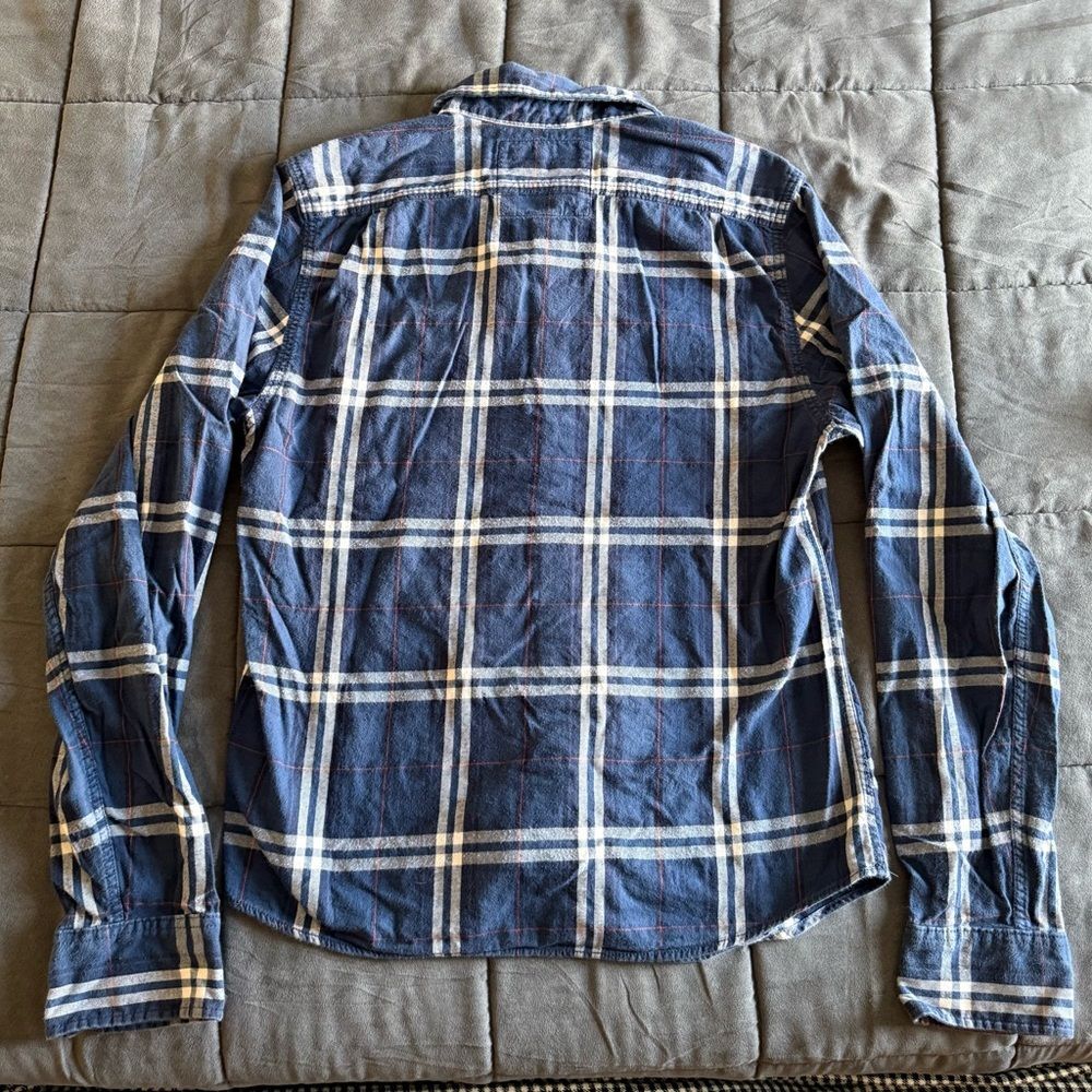 Abercrombie & Fitch Plaid Flannel Button-Up Shirt Heavy and Thick Y2K - Picture 8 of 8